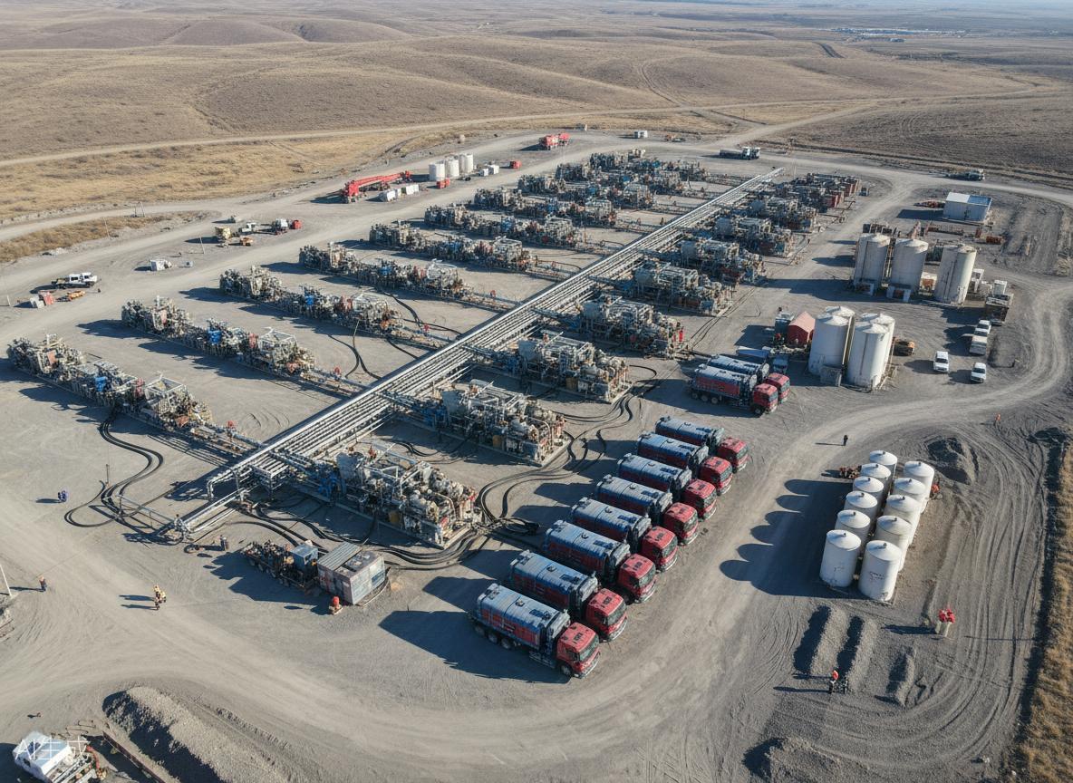 Shale gas horizontal well factory fracturing multi-well pad